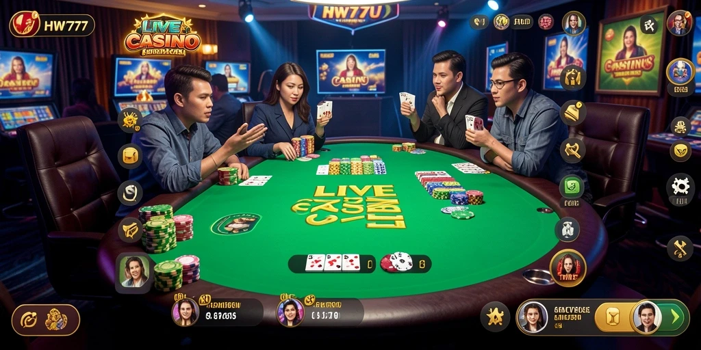 Tampilan gameplay HW777 yang mendebarkan di Live Casino.