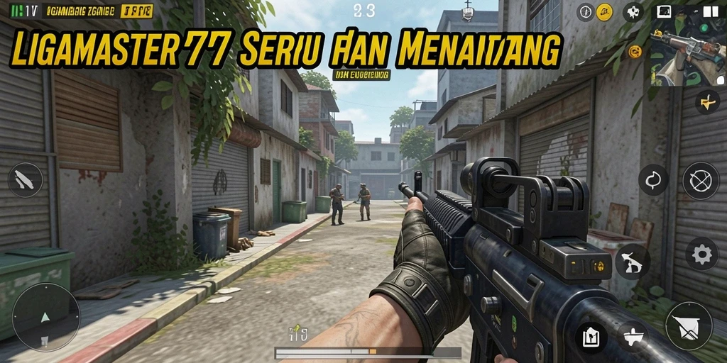 Tampilan gameplay seru dari LIGAMASTER77 dalam pertempuran FPS.