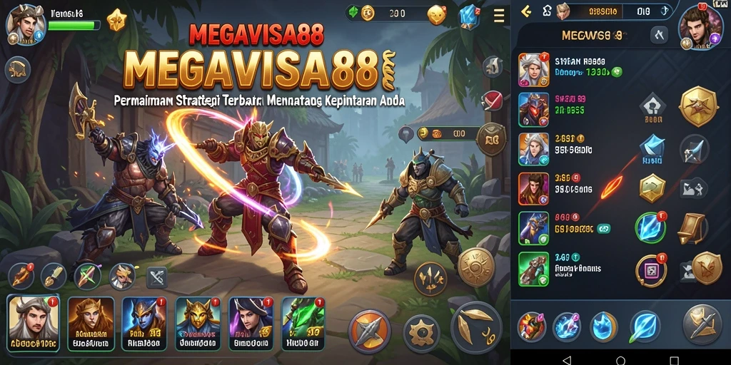 Screenshot gameplay MEGAVISA88 menampilkan pertempuran strategi yang mendebarkan.