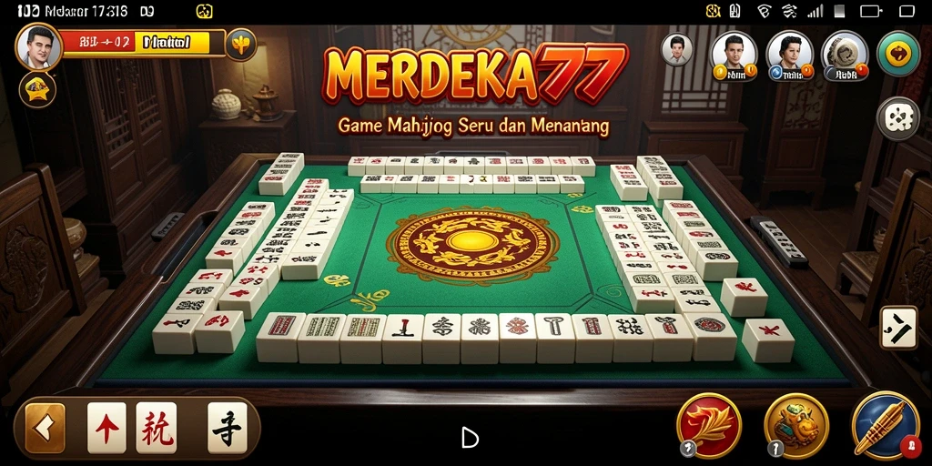 Tampilan gameplay Mahjong yang menarik di MERDEKA777.