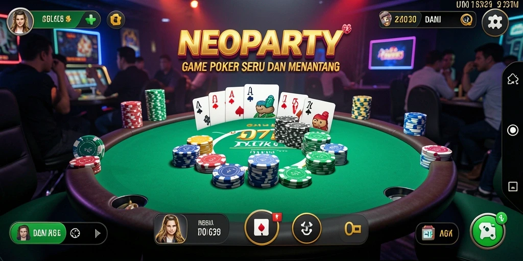 Tampilan utama gameplay NEOPARTY yang menawan dan interaktif.