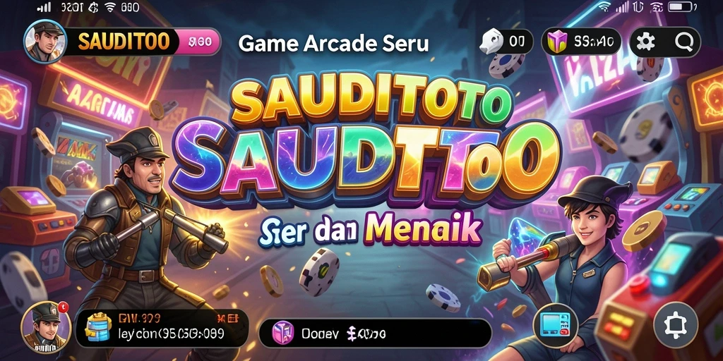 Tangkapan layar permainan SAUDITOTO yang menunjukkan aksi seru di level Arcade.