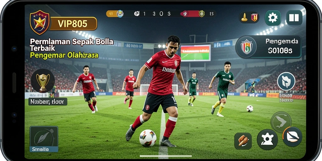 Tampilan menarik dari gameplay <strong>VIP805</strong> yang menampilkan aksi sepak bola intens.
